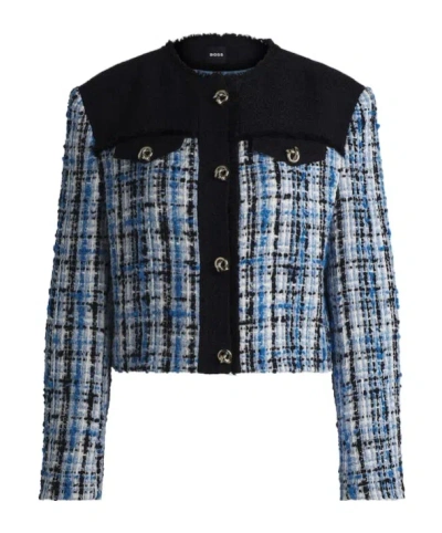 Hugo Boss Tweed Jacket In Black