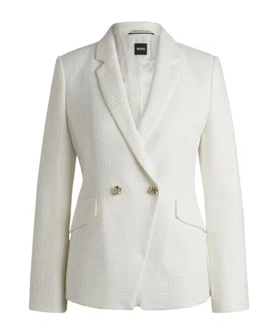 Hugo Boss Tweed Jacket In White