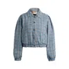 Hugo Boss Tweed Jacket With Denim Check In Multi
