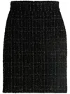 Hugo Boss Mini Skirt In Sparkle-effect Tweed In Black