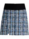 Hugo Boss Mini Skirt In Multicolored Tweed In Blau