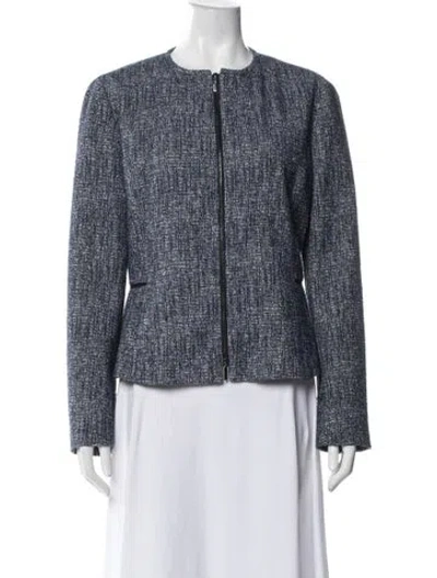 Pre-owned Hugo Boss Tweed Pattern Jacket In Blue
