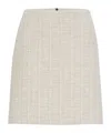 Hugo Boss Tweed Mini Skirt With Rear Zip In White