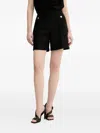 Hugo Boss Tweed-texture Shorts In Black