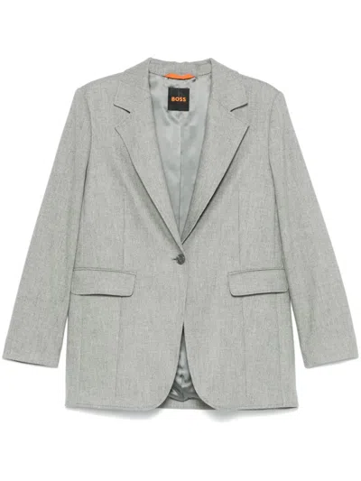 Hugo Boss Twill Blazer In Grey