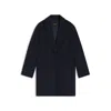 Hugo Boss Twill Coat In A Blazer Style In Blue