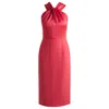 Hugo Boss Datinar Twist Dress In Pink
