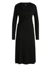 Hugo Boss Twist-detail Long-sleeve Midi Dress In Black