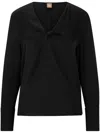 Hugo Boss Boss Bidinta Silk Blouse In Black