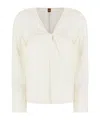 Hugo Boss Boss Ribbed Sweater In White