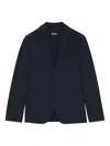Hugo Boss Slim-fit Blazer In Checked Stretch Cloth In Blue