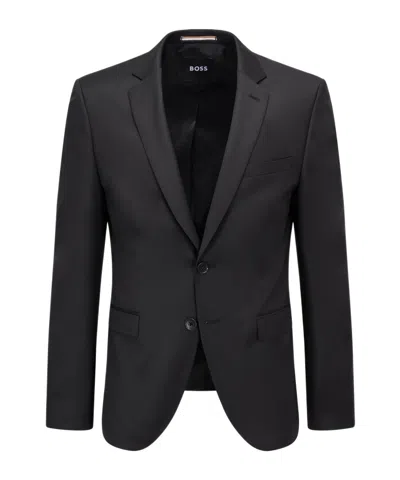 Hugo Boss Two-button Plain Jacket In Black