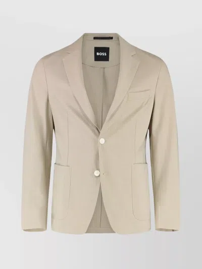 HUGO BOSS TWO-BUTTON SINGLE-BREASTED TAILORED JACKET