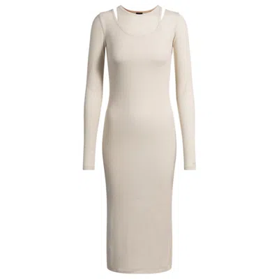 Hugo Boss Two-in-one Dress With Layered Effect In White