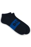Hugo Boss Two-pack Of Ankle-length Socks In Stretch Fabric In Dark Blue