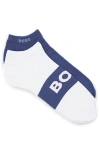 Hugo Boss Two-pack Of Ankle-length Socks With Logo Details In Blue