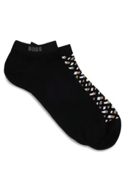 Hugo Boss Two-pack Of Ankle Socks In Black