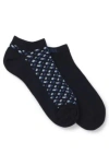 Hugo Boss Two-pack Of Ankle Socks In Blue