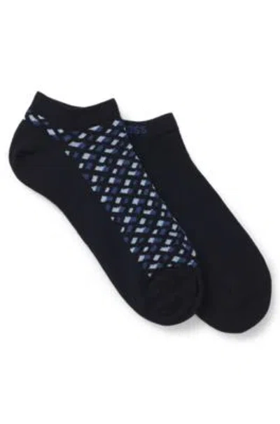 Hugo Boss Two-pack Of Ankle Socks In Blue