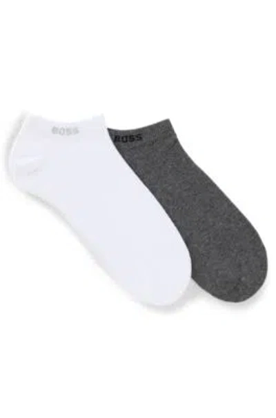 Hugo Boss Two-pack Of Ankle Socks In Gray