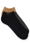 Hugo Boss Two-pack Of Ankle Socks In A Cotton Blend In Black