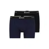 Hugo Boss Two-pack Of Boxer Briefs With Logo Waistbands In Black