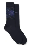 Hugo Boss Two-pack Of Regular-length Socks In A Cotton Blend In Dark Blue