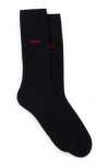 Hugo Boss Two-pack Of Regular-length Socks In Stretch Fabric In Black