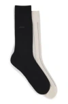 Hugo Boss Two-pack Of Regular-length Socks In Light Beige