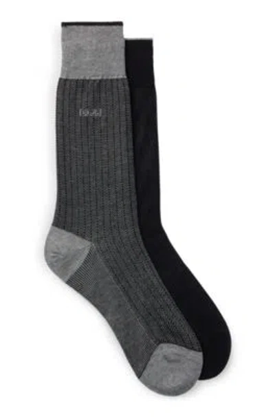 HUGO BOSS TWO-PACK OF SOCKS IN MERCERIZED COTTON