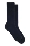 Hugo Boss Two-pack Of Socks In Wool In Dark Blue
