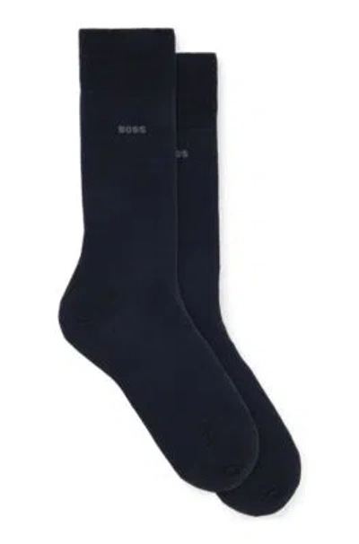 Hugo Boss Two-pack Of Socks In Wool In Dark Blue