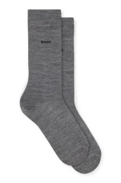 Hugo Boss Two-pack Of Socks In Wool In Grey