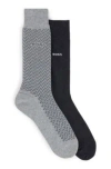 Hugo Boss Two-pack Of Socks In Silver
