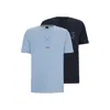 Hugo Boss Two-pack Of Stretch-cotton T-shirts With Logo Artwork In Multi