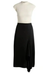 Hugo Boss Two-part Dress With Volant Trim In Patterned