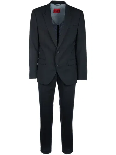 Hugo Boss Two-piece Single-breasted Suit In Schwarz