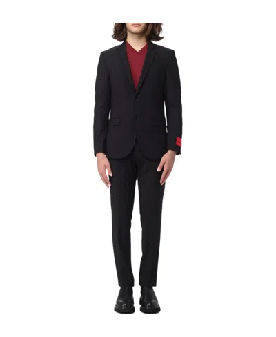 Hugo Boss Two-piece Suit With Long-sleeved Lapel And Suit Pants In Black