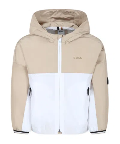 Hugo Boss Kids' Two-tone Bomber Jacket In Multicolor