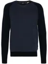 Hugo Boss Boss H-dairon Crewneck Virgin Wool & Cotton Sweater In 蓝色