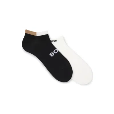 Hugo Boss Two-pack Ankle Socks In Soft Bamboo Blend In Multi