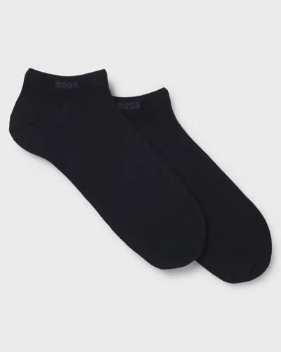 Hugo Boss Two-pack Of Ankle Length Socks In Stretch Fabric Nos In Blue
