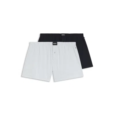 Hugo Boss Two-pack Of Boxer Shorts In Stretch Cotton In Multi