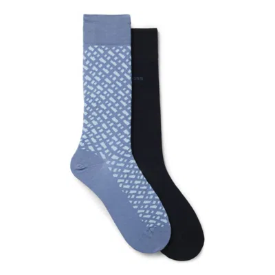 Hugo Boss Two-pack Of Cotton-blend Socks In A Regular Length In White