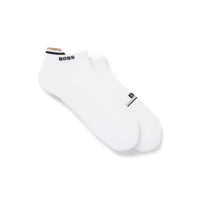 Hugo Boss Two-pack Of Logo Socks In An Ankle Length In White
