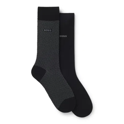 Hugo Boss Two-pack Of Logo-detail Socks In A Regular Length In Grey