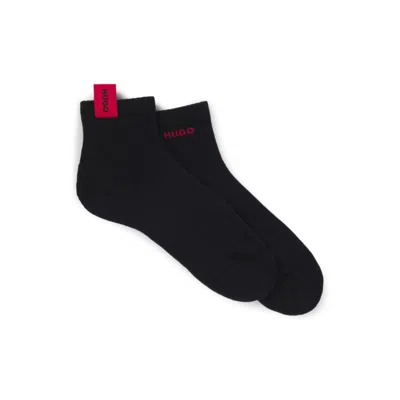 Hugo Boss Two-pack Of Logo-detail Socks In A Short Length In Black