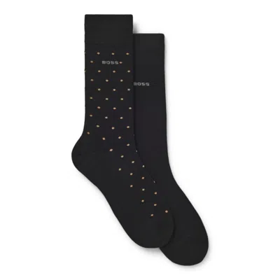 Hugo Boss Two-pack Of Regular-length Socks In Black