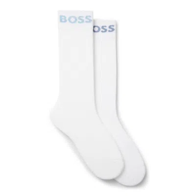 Hugo Boss Two-pack Of Regular-length Socks In Stretch Fabric In White