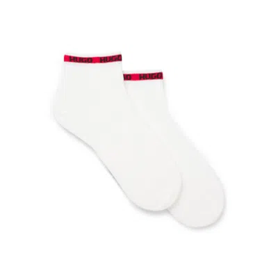 Hugo Boss Two-pack Of Short-length Socks With Logo Tape In White